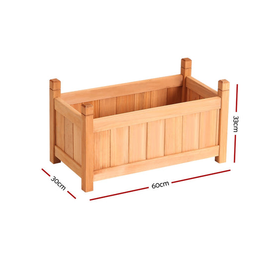60cm x 30cm x 33cm Wooden Raised Garden Bed