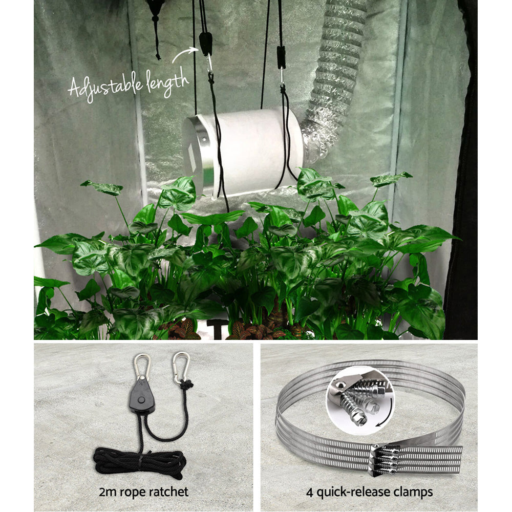 4 inch Hydroponics Vent Fan Carbon Filter Duct Ventilation Kit