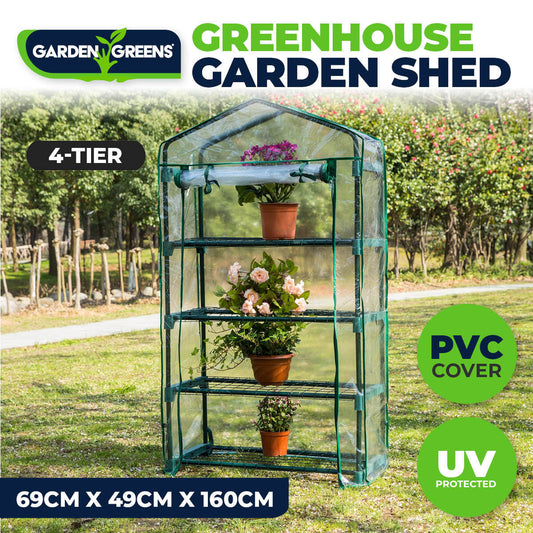 1.6m 4 Tier UV Protected Greenhouse Shed