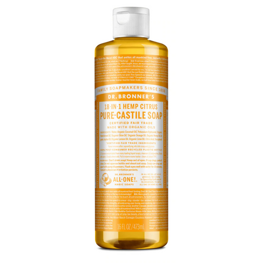 Dr Bronners 18 in 1 Citrus Pure Castile Liquid Soap 473ml