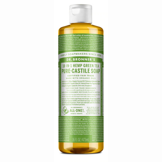 Dr Bronners 18 in 1 Green Tea Pure Castile Liquid Soap 473ml