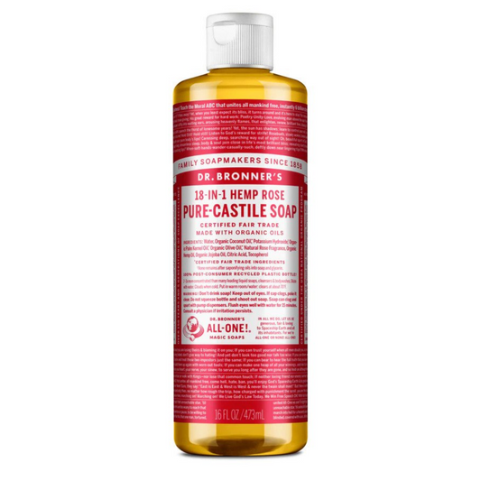 Dr Bronners 18 in 1 Rose Pure Castile Liquid Soap 473ml