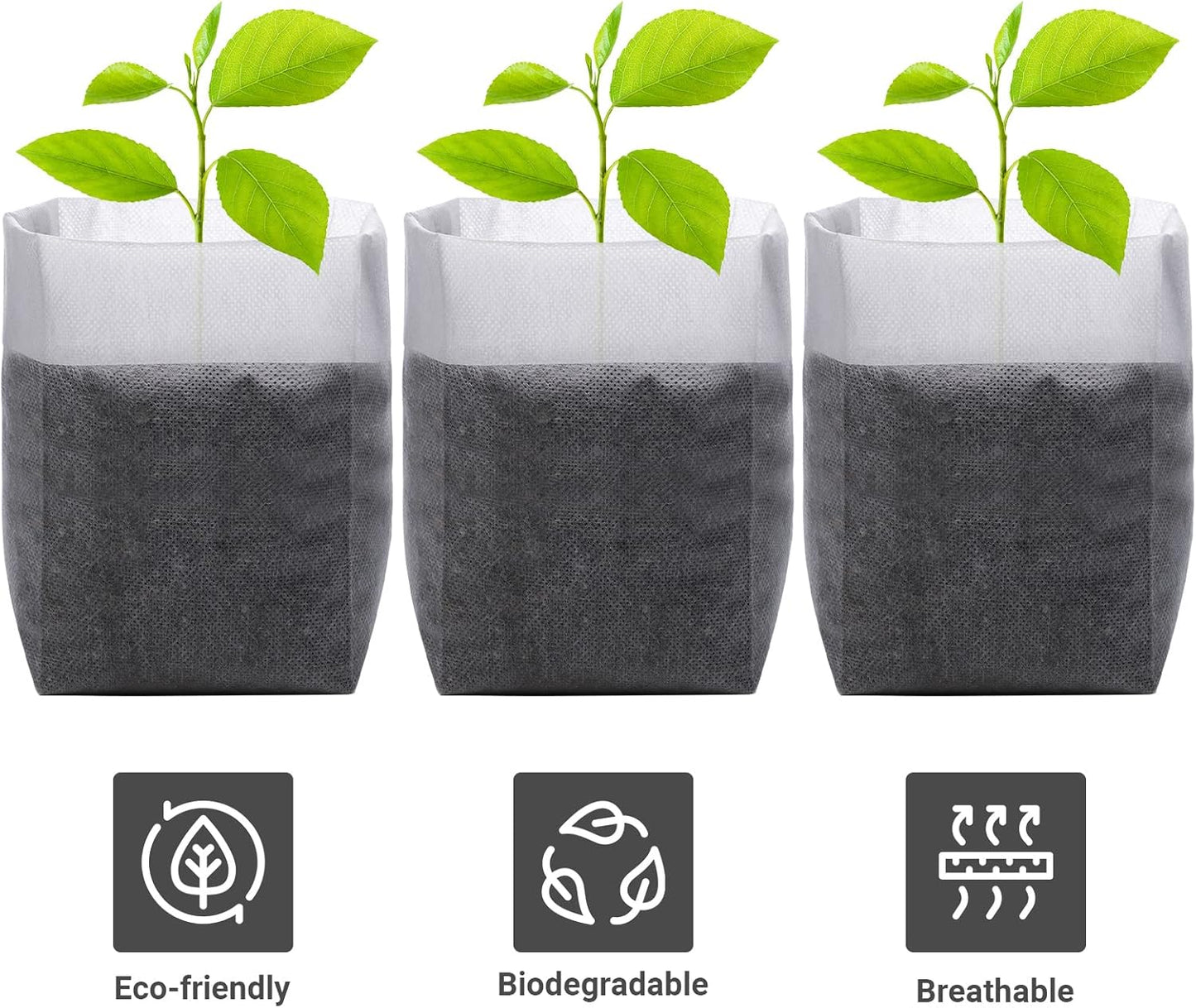 Grow Bags - Gardening - Grow Pots - Vegetable Garden - Seedlings - Plant Bags - Non-woven Grow Bags - Growing Set - Breathable Fleece - Vegetable Garden - Vegetable Gardening - Sowing - Cuttings - Garden Plants - Growing Tray - Flower Pot Bag - Sustainabl