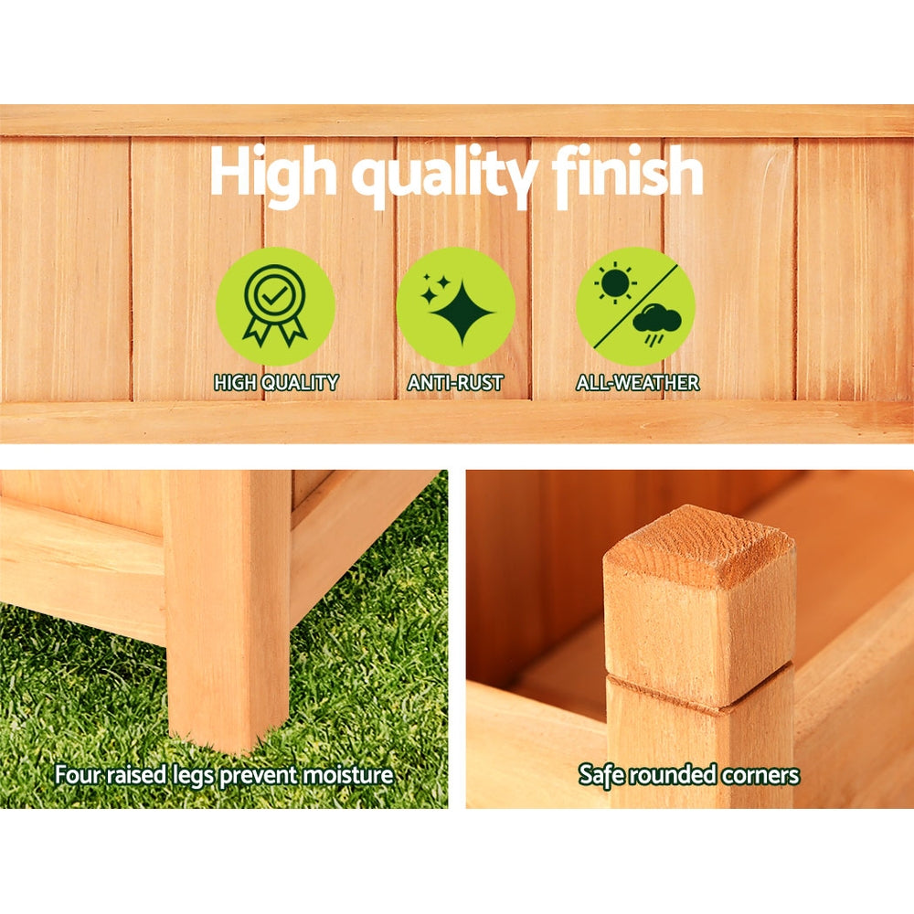 60cm x 30cm x 33cm Wooden Raised Garden Bed