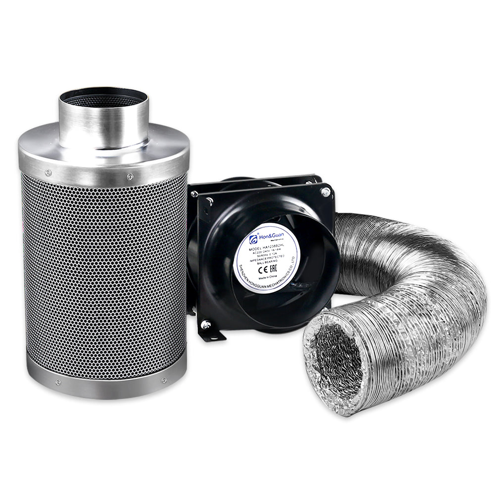 4 inch Hydroponics Vent Fan Carbon Filter Duct Ventilation Kit
