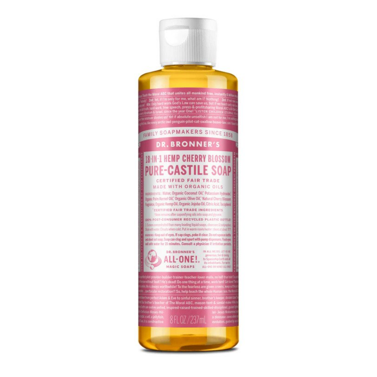 Dr Bronners 18 in 1 Cherry Blossom Pure Castile Liquid Soap 237ml