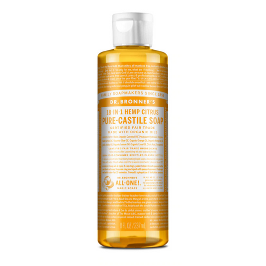 Dr Bronners 18 in 1 Citrus Pure Castile Liquid Soap 237ml
