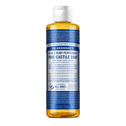 Dr Bronners 18 in 1 Peppermint Pure Castile Liquid Soap 237ml