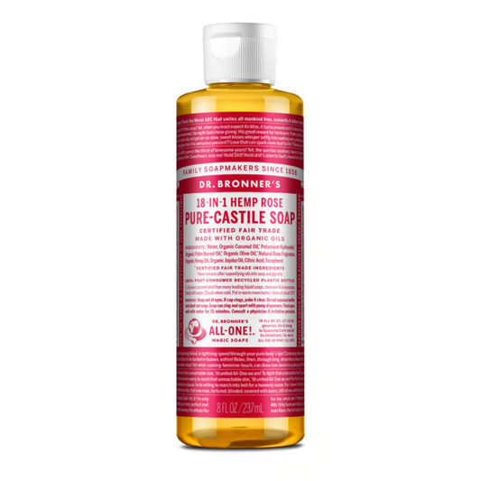 Dr Bronners 18 in 1 Rose Pure Castile Liquid Soap 237ml